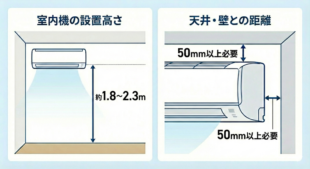 エアコンの理想的な取付位置は？効率を高める設置ポイントと注意点